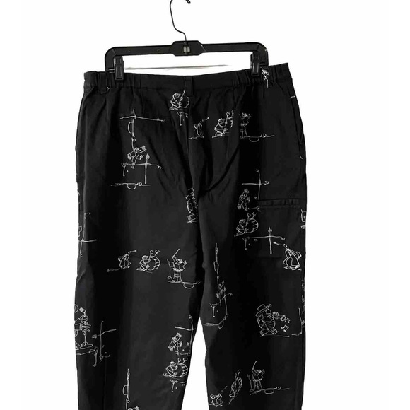 Chico's Bird & Frog Print Capri Pants  Size 3 Xl 16 Us Black/white, Zip Up, - Picture 4 of 16